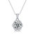 Sterling Silver with 2ctw Lab Created Moissanite Cluster Lace Halo Flower Pendant Necklace - White