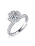 Sterling Silver with 2ctw Lab Created Moissanite Tulip Pave Engagement Adjustable Ring - White