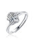 Sterling Silver with .5ctw Round Brilliant Lab Created Moissanite Solitaire Bypass Twist Engagement Anniversary Promise Adjustable Ring - White