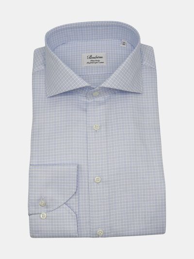 Stenstroms Stenstroms Men's Light Blue Checked Fitted Body Shirt Casual Button-Down product