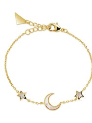 Adda Moonstone Star & Moon Station Bracelet - Gold