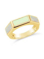 Alani Gemstone Stacking Ring - White Opal