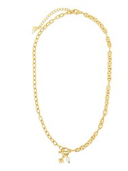 Ava Pearl & Burst Toggle Chain Necklace - Gold