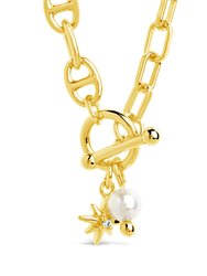 Ava Pearl & Burst Toggle Chain Necklace