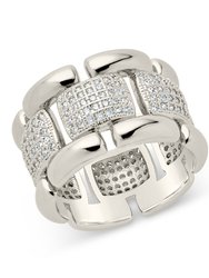 Avina CZ Watch Chain Ring - Silver