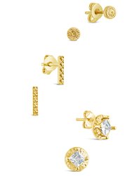 Azizi Stud Earring Set - Gold