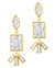 Bella Square & Oval CZ Drop Earrings