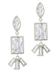 Bella Square & Oval CZ Drop Earrings