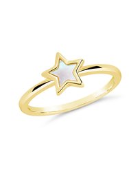 Bez Mother of Pearl Star Ring - Gold