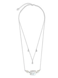 Bezel CZ and Pearl Layered Necklace