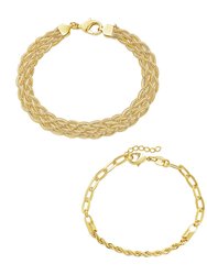 Braided & Woven Bracelet - Gold