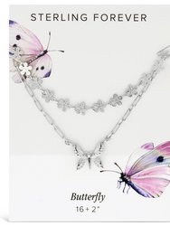 Butterfly & Daisy Chain Layered Necklace