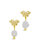 Butterfly & Pearl Stud Earrings - Gold