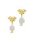 Butterfly & Pearl Stud Earrings - Gold
