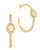 Carina CZ Studded Opal Hoop Earrings - Gold
