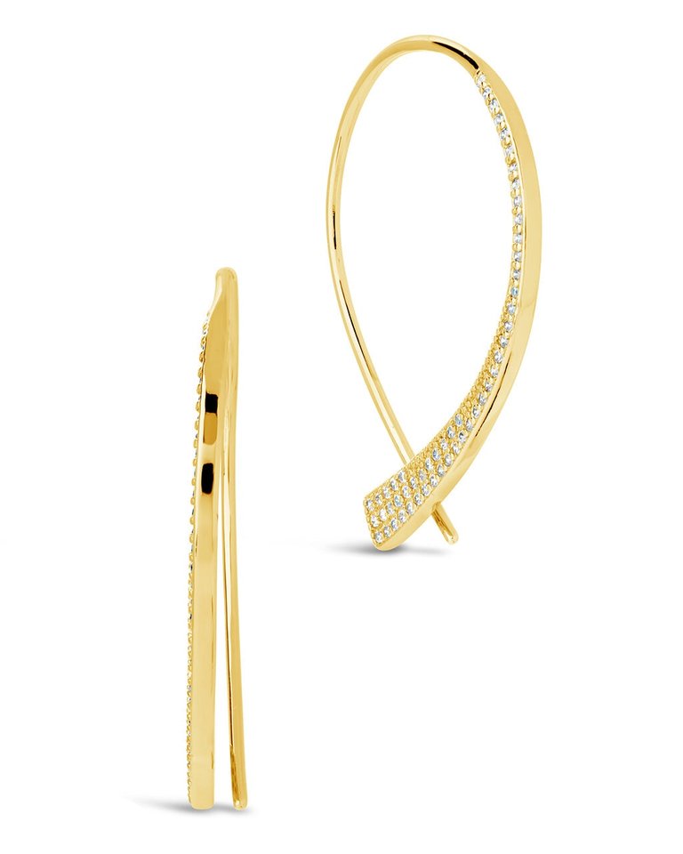 Carlotta CZ Threader Earrings - Gold