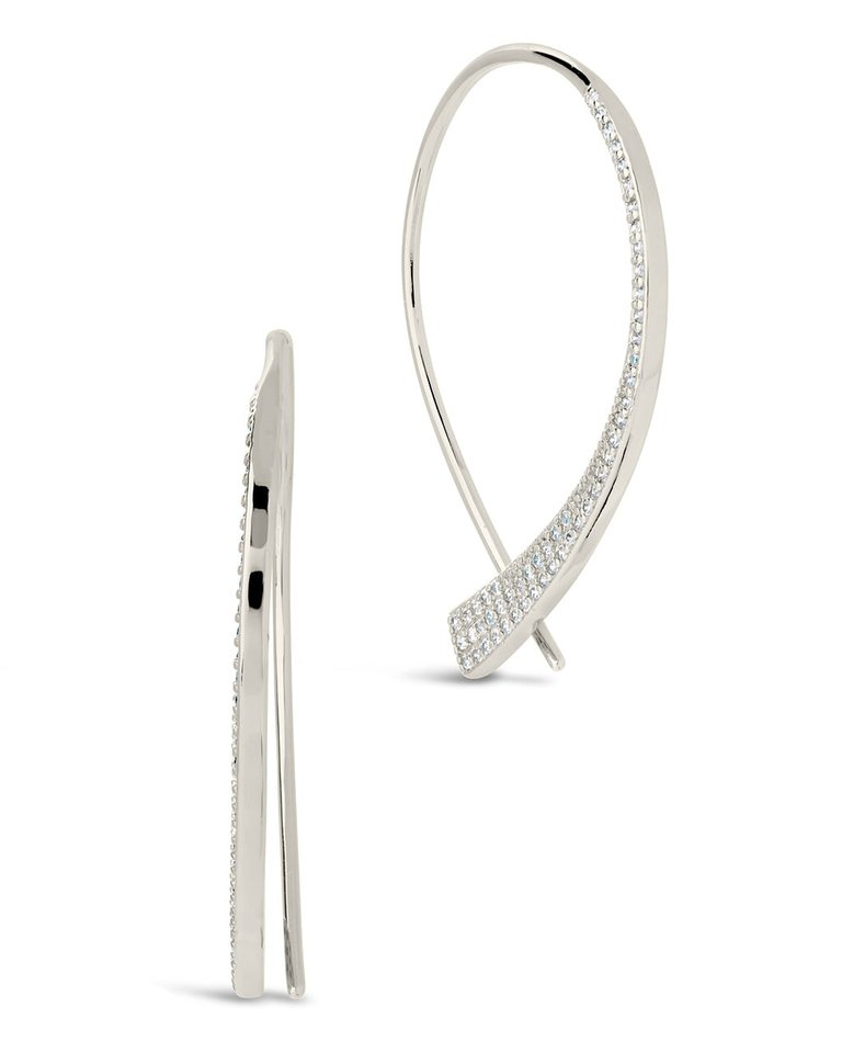 Carlotta CZ Threader Earrings - Silver