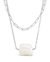 Chain Link and Pearl Layered Necklace - Silver