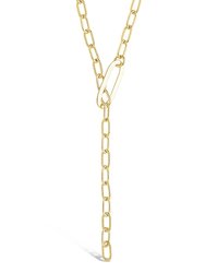 Chain Link Lariat Necklace - Gold
