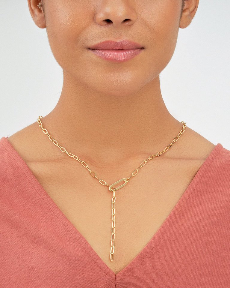 Chain Link Lariat Necklace