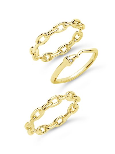 Sterling Forever Chain & Snake Stacking Ring Set product