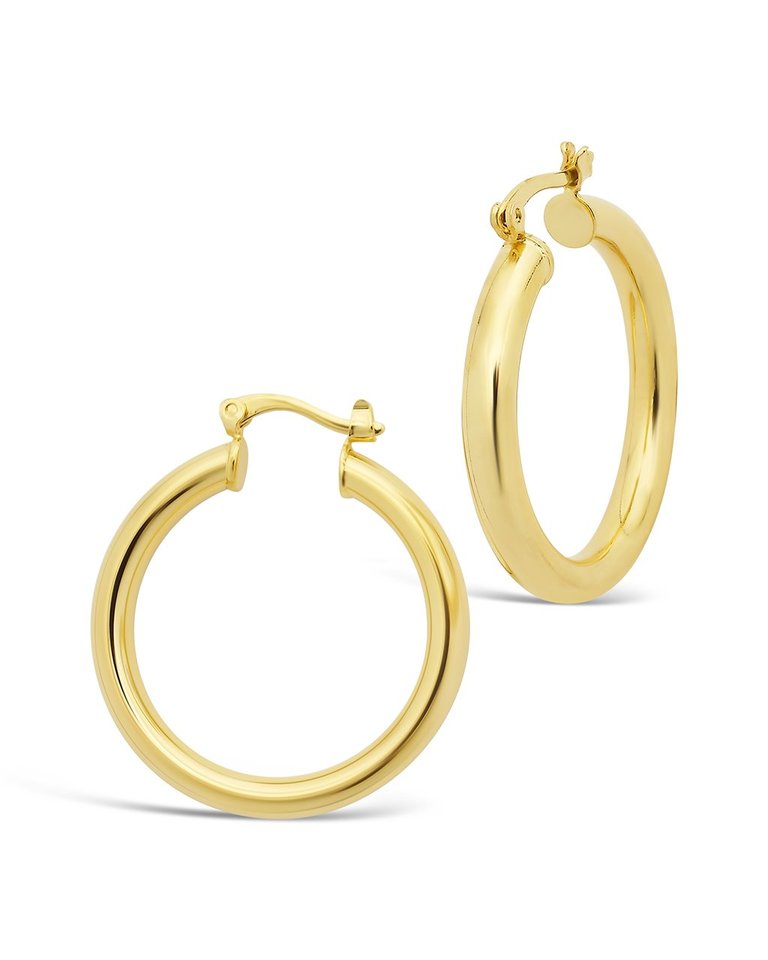 Chunky Tube Hoops - Gold