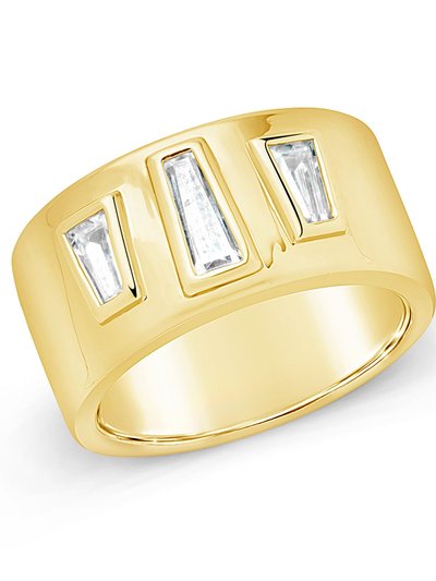 Sterling Forever Colsie Tapered CZ Cigar Band Ring product