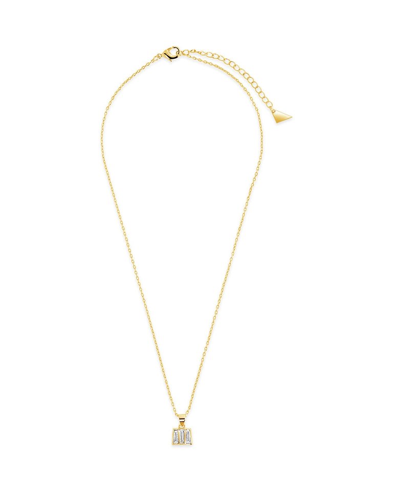 Colsie Tapered CZ Pendant Necklace - Gold