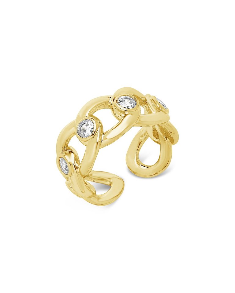 Curb Chain Open Band Ring - Gold