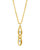 CZ Studded Figaro Link Pendant Necklace - Gold