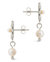 Esti CZ Flower & Pearl Drop Stud Earrings