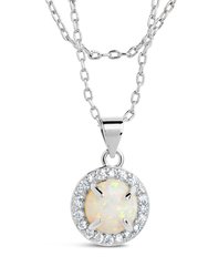 Fabienne CZ & Opal Charm Layered Necklace