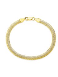 Flat Link Chain Bracelet - Gold