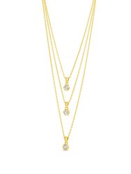 Gia CZ Charm Layered Necklace - Gold