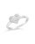 Heart Cut Out Lace Signet Ring - Silver