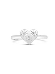 Heart Cut Out Lace Signet Ring