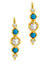 Indra CZ Turquoise & Pearl Hook Earrings