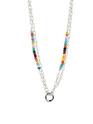 Iridiana Beaded Necklace - Silver