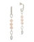 Ivanna CZ Charm Pearl Dangle Earrings - Silver