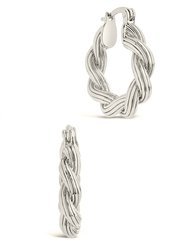 Jean Twist Hoops - Silver