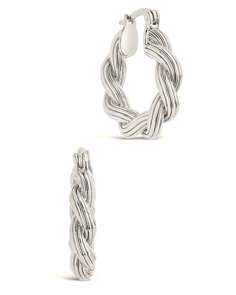 Jean Twist Hoops - Silver