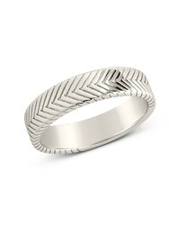 Jeanne Herringbone Chain Ring - Silver