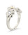 June CZ & Pearl Blossom Open Band Ring