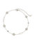 June Pearl & Flower Charm Anklet - Silver