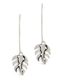 Keilani Monstera Leaf Threader Earrings