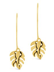 Keilani Monstera Leaf Threader Earrings