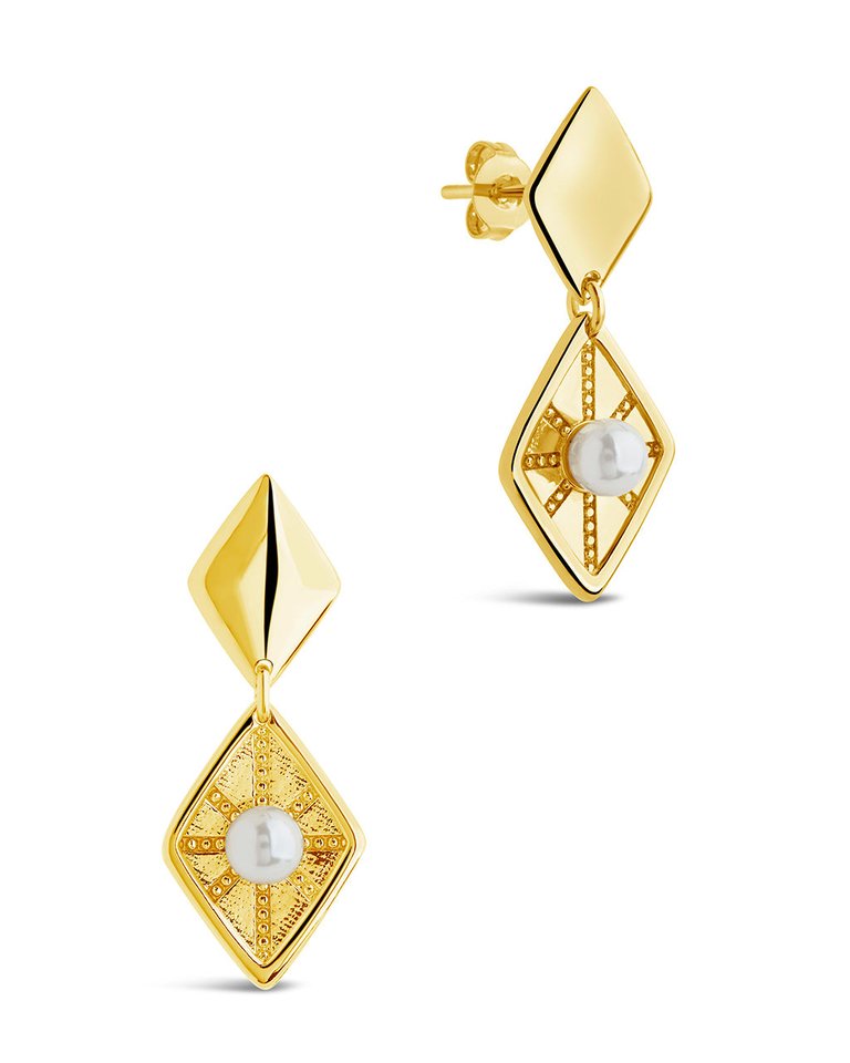 Kenza Drop Earrings - Gold