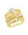 Kimber Pearl & CZ Stacking Ring Set of 3 - Gold