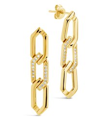 Kinslee Chain Drop Stud Earrings - Gold