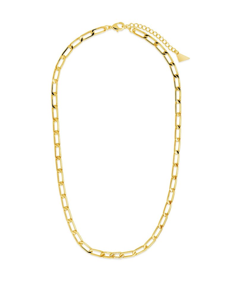 Kinslee CZ Chain Necklace - Gold